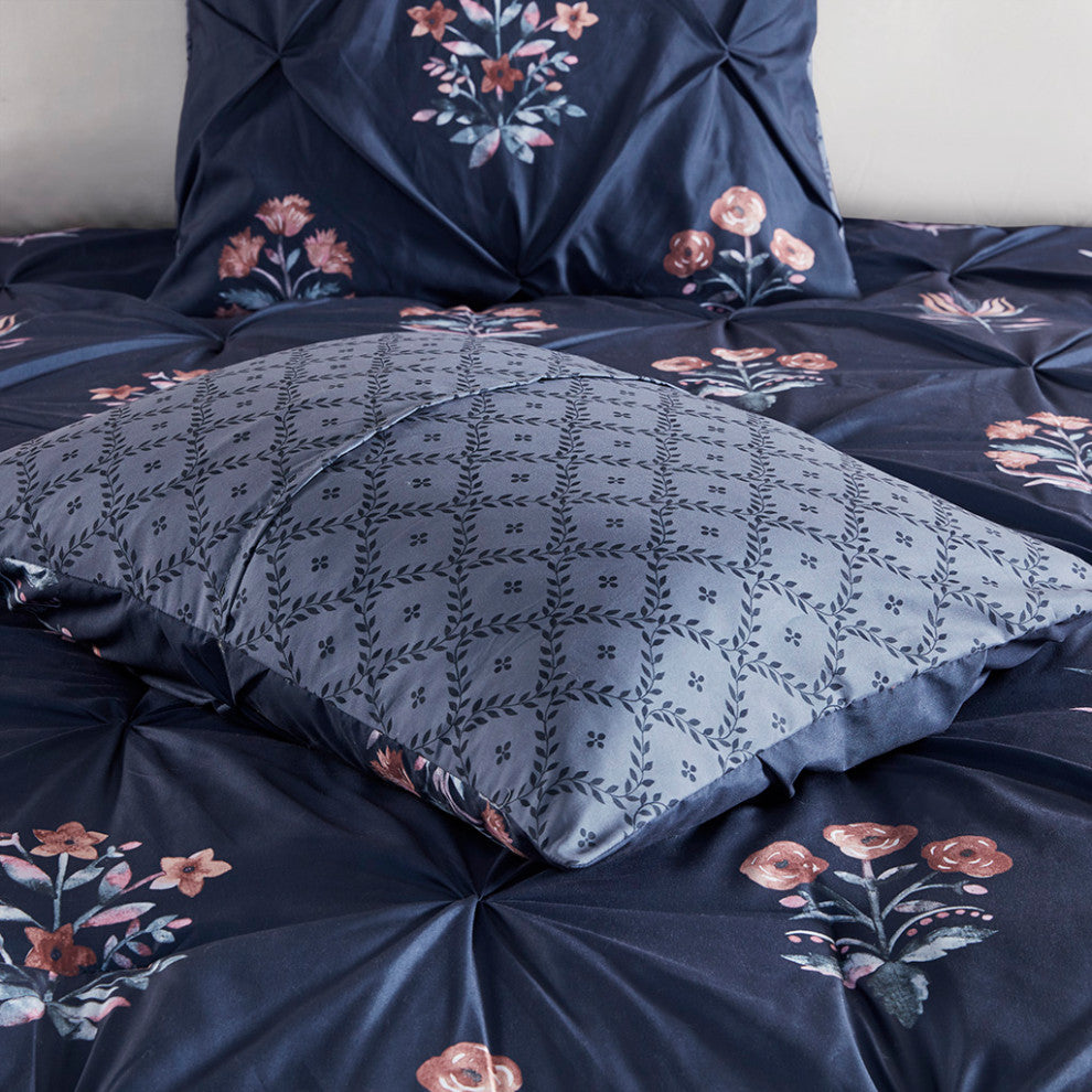 Madison Park Marfa 4 Piece Pintuck Comforter Set With Throw Pillow