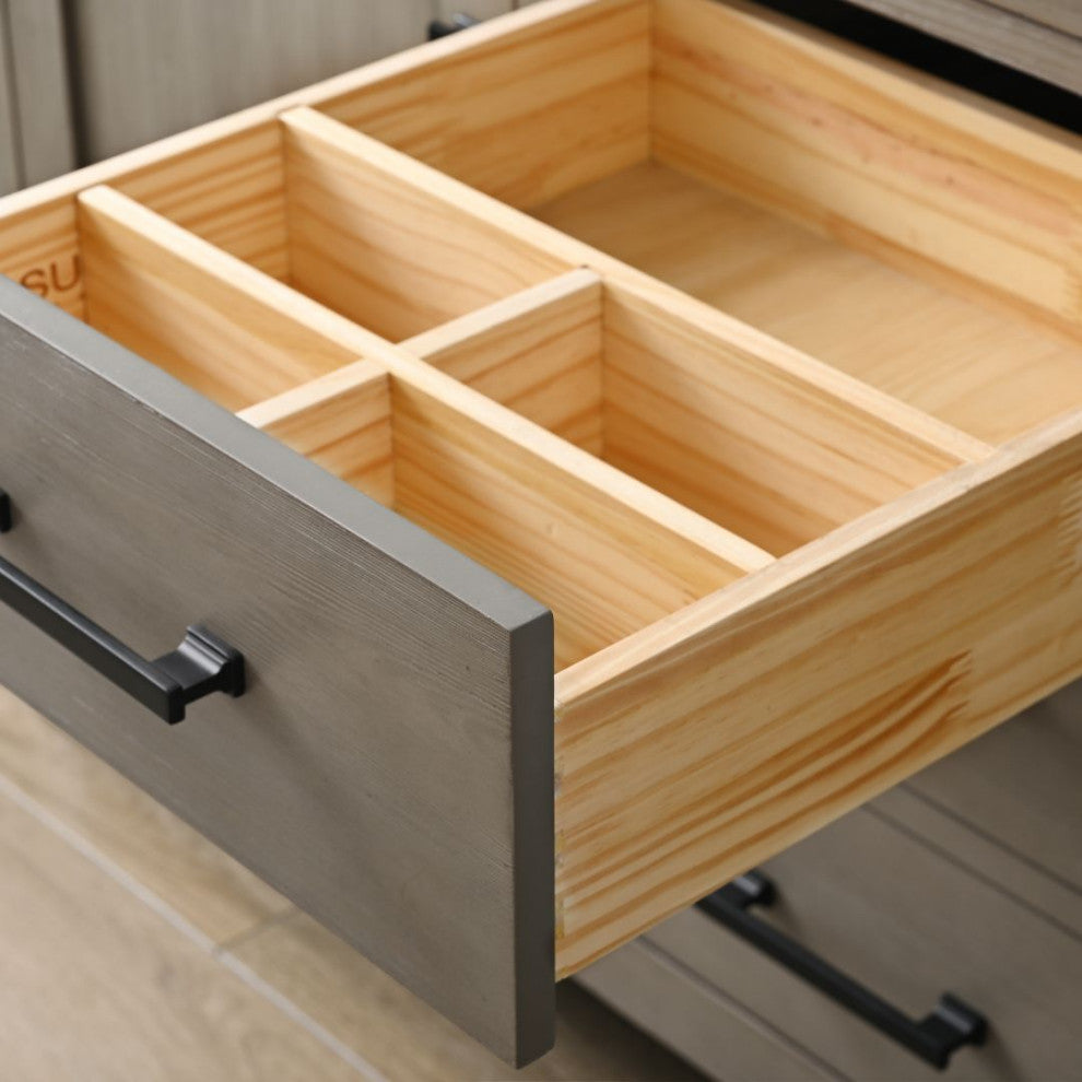 Jasper 54" Bathroom Vanity, Textured Gray, Ariston White Engineered Stone Top