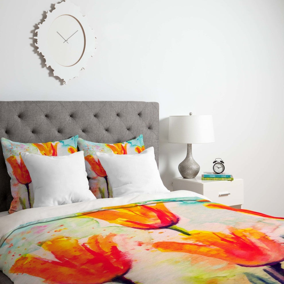 Deny Designs Ginette Fine Art Tulips Bells Of Spring Duvet Cover - Lightweight