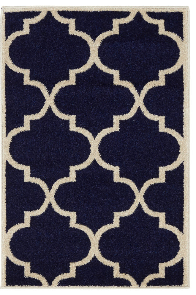 Unique Loom Navy Blue Austin Trellis 2' 2 x 3' 0 Area Rug