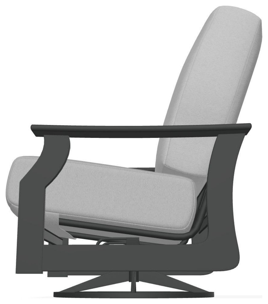 St. Catherine Deep Seat Outdoor Swivel Rocker, Dazzle/Graphite