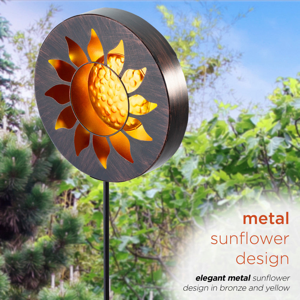 Solar Sun Garden Stake With Led Lights
