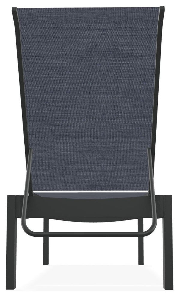 Leeward Sling Stackable Outdoor Chaise Lounge, Augustine Denim/Graphite
