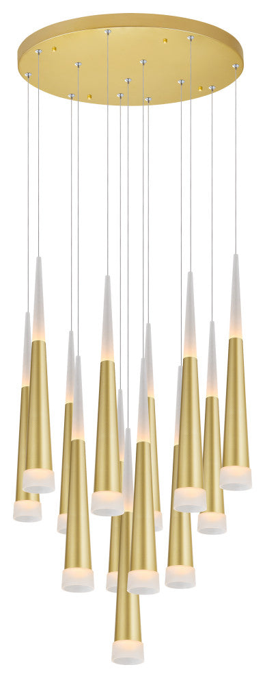 Andes LED Multi Light Pendant With Satin Gold Finish