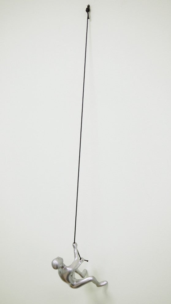 The Climbing Man Wall Art Sculpture, SILVER!!! Hanging Wall Art