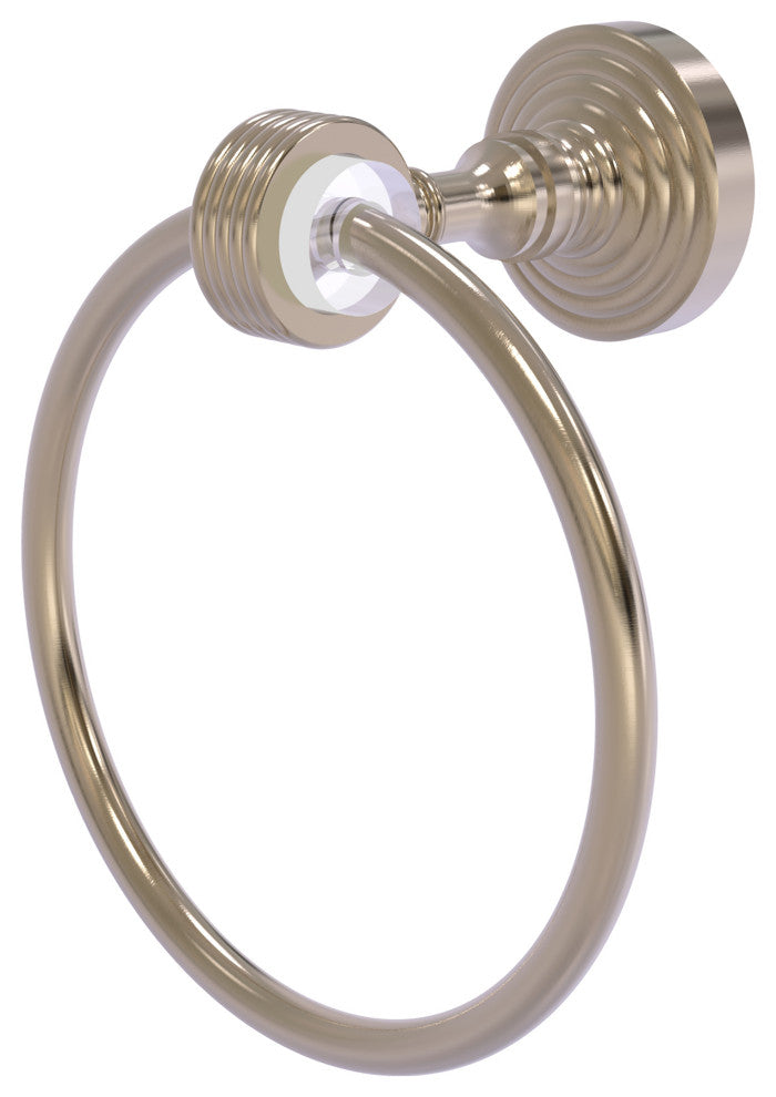 Pacific Grove Towel Ring with Groovy Accents, Antique Pewter