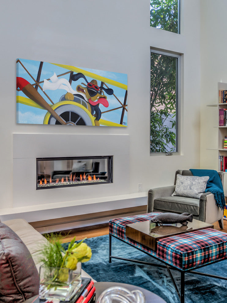 Marmont Hill, "Fly Boy" by Mike Taylor Painting Print on Wrapped Canvas, 60x30