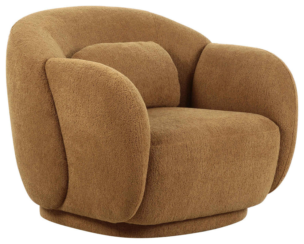 Misty Brown Boucle Accent Chair Brown