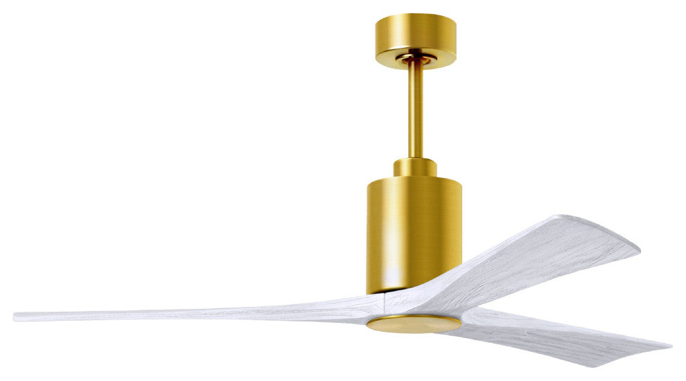 Patricia-3 3-Blade Ceiling Fan, LED Light Kit, Brushed Brass/Matte White, 60