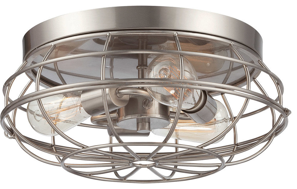 Flush Mount, Satin Nickel, 15"