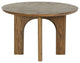 Safavieh Couture Olivetta Round Wood Dining Table, Medium Oak