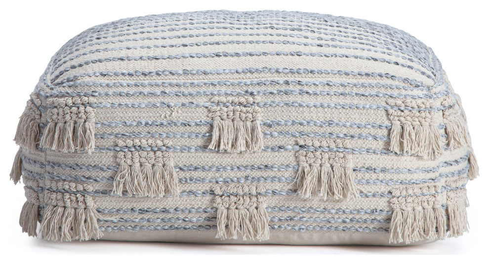 Trestles 34" x 34" x 16" Beige and Gray Ottoman