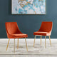 Viscount Performance Velvet Dining Chairs Set of 2 Gold Orange