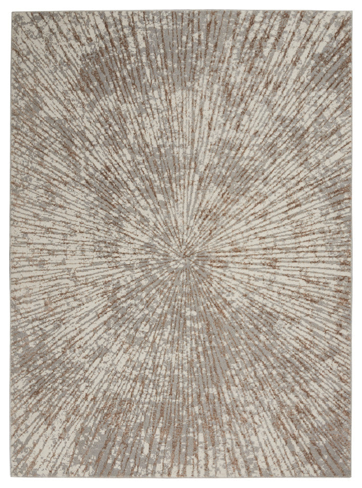 Nourison Glow 9' x 12' Grey Mocha Glam Indoor Rug