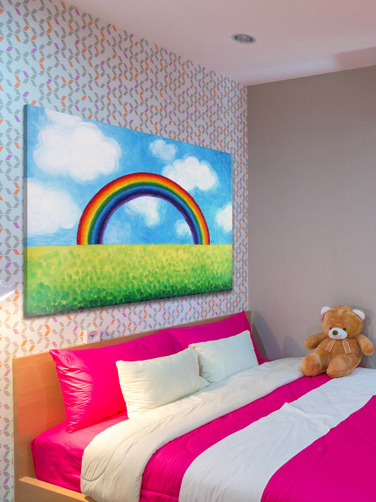 "Bright Rainbow" by Nicola Joyner Painting Print Wrapped Canvas, 60x40