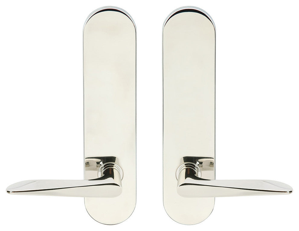 Ecco Lever, Tubular Privacy, Polished Stainless Steel, 2-3/4" Backset