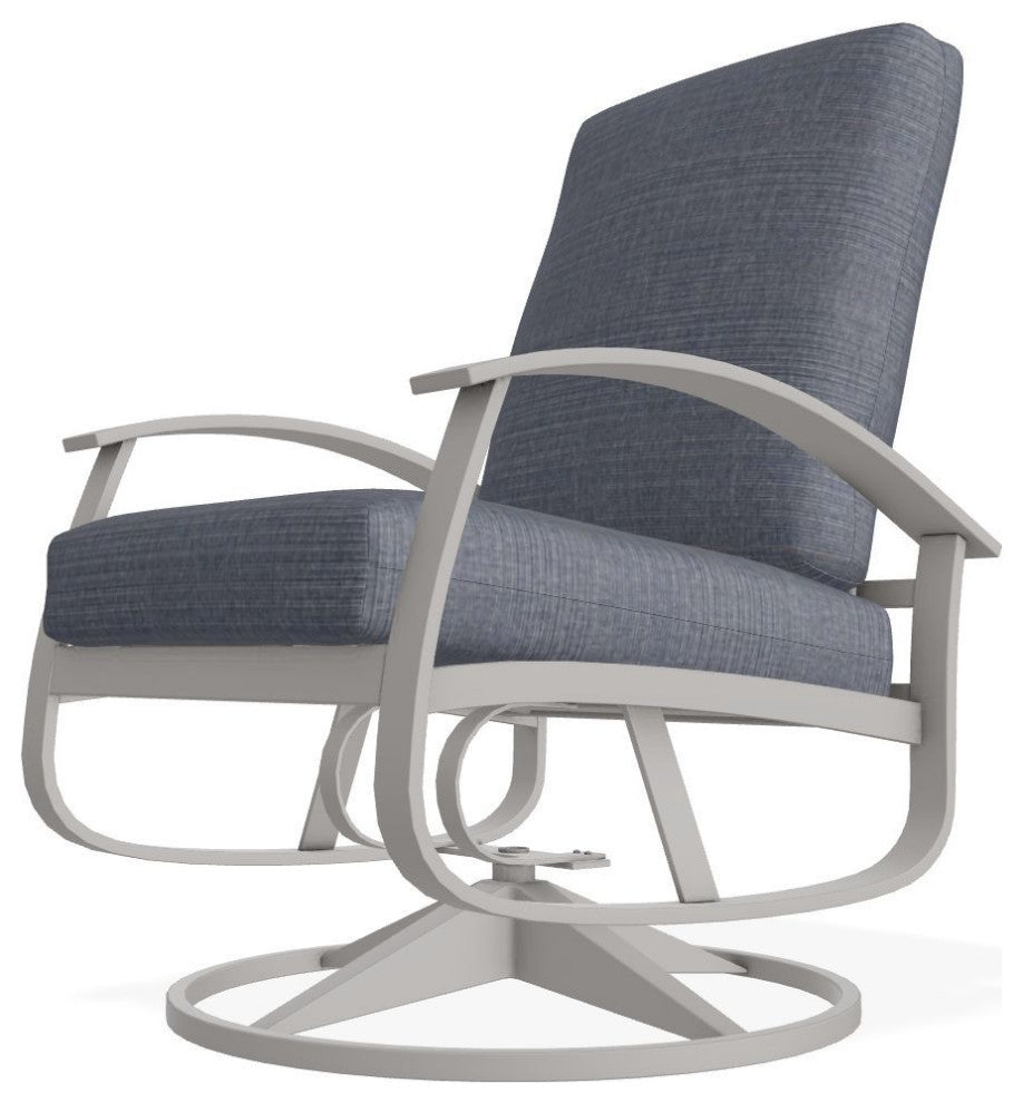 Belle Isle Cushion Outdoor Swivel Rocker, Proven Denim/Warm Gray