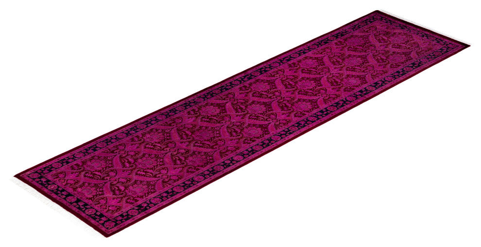 Overdyed One-of-a-Kind Hand-Knotted Area Rug Pink, 2' 8" x 10' 1"