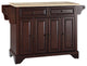 Crosley Furniture LaFayette Natural Wood Top Kitchen Island in Mahogany