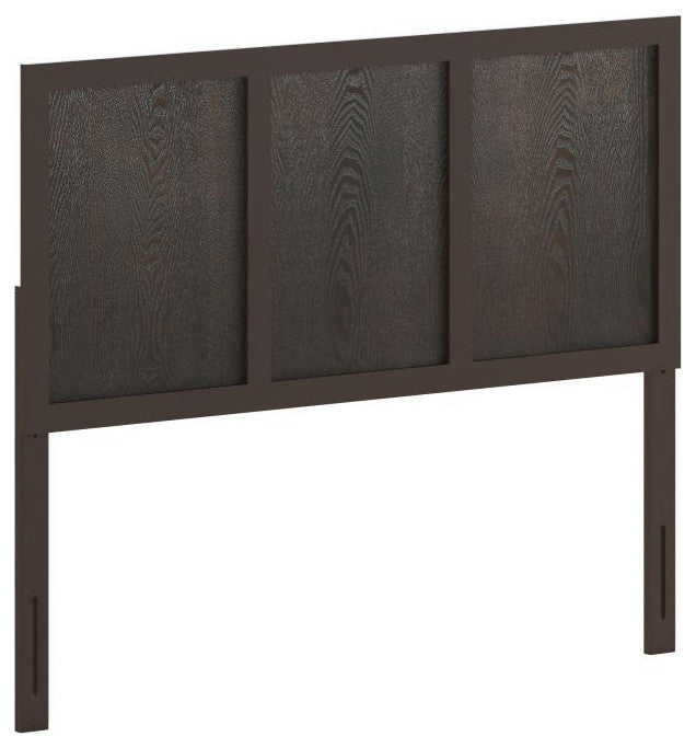Oliver Paneled Wooden Adjustable Headboard for Metal Bed Frames, Dark Brown, Full