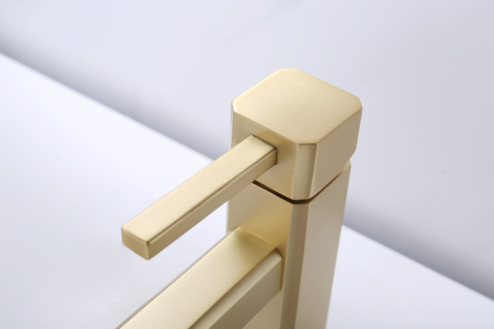 Legion Furniture Single-Hole Single-Handle Bathroom Faucet, Gold