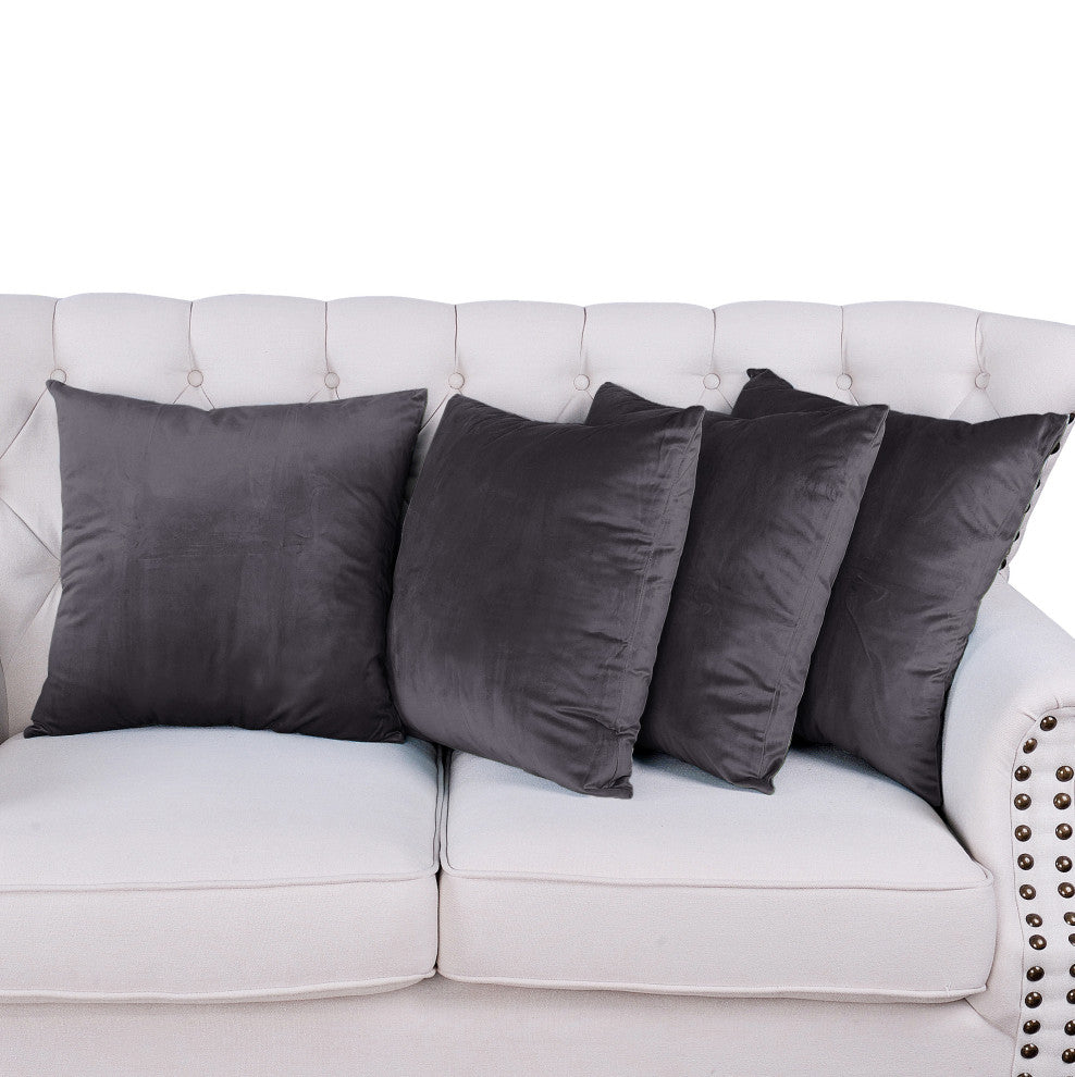 Supersoft Throw Pillow Cover 4 Piece Set, Gun Metal