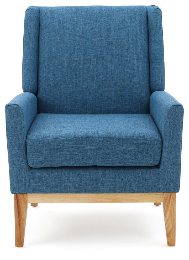 GDF Studio Kronen Mid Century Design Fabric Accent Chair, Muted Blue