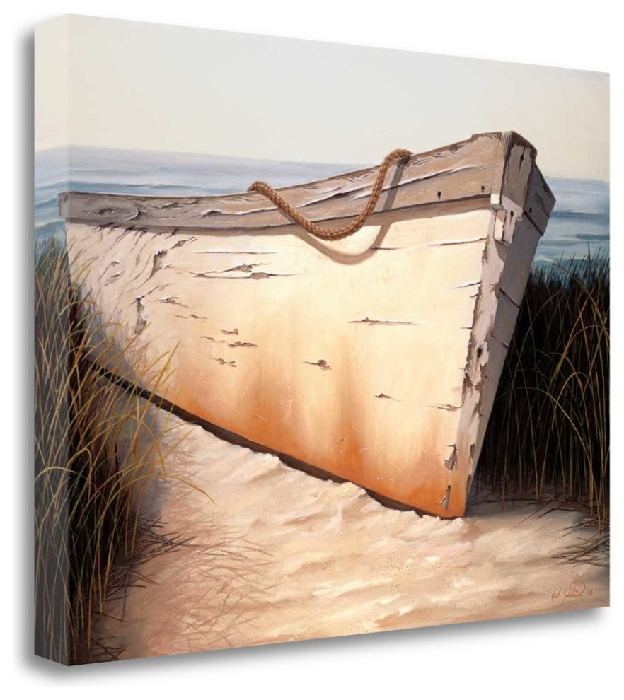 "White Boat" By Karl Soderlund,Ready to Hang Giclee Print on Gallery Wrap Canvas