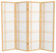 5' Tall Double Cross Shoji Screen, Natural, 4 Panels