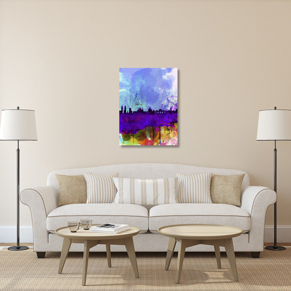 "Madrid Watercolor Skyline" Fine Art Print