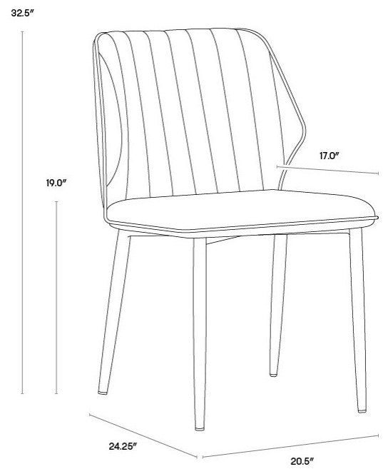 Clinton Dining Chair, Bronze, Bravo Black, Set of 2