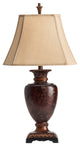 Clayton Hand Painted Table Lamp Garnet Red Finish, Set of 2