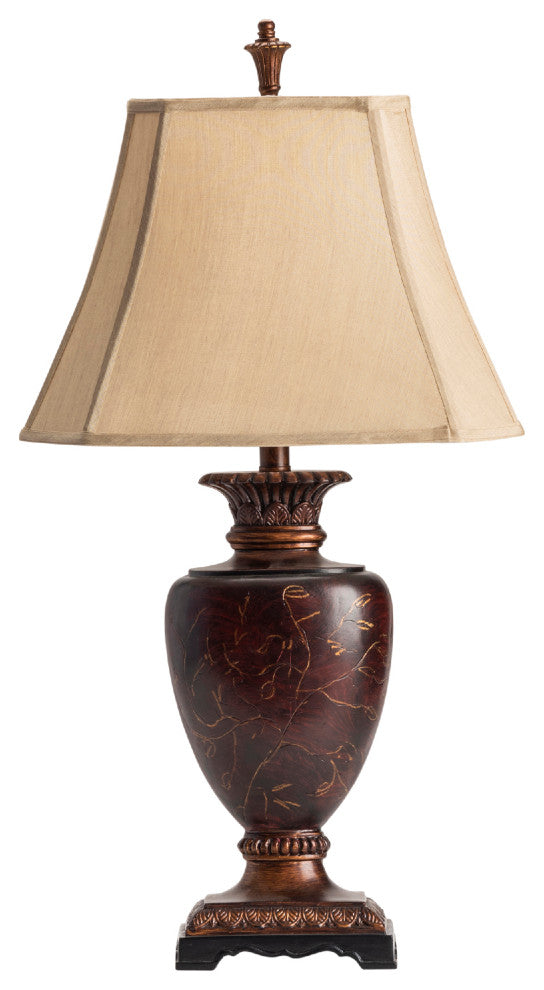 Clayton Hand Painted Table Lamp Garnet Red Finish, Set of 2