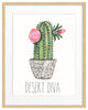 "Desert Diva" Succulent Print, 11"x14"
