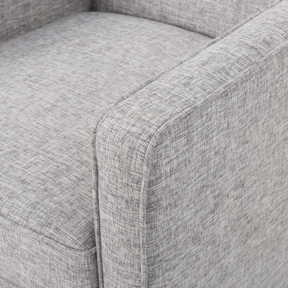 GDF Studio Macedonia Mid-Century Modern Button Tufted Fabric Recliner, Light Gray Tweed Fabric