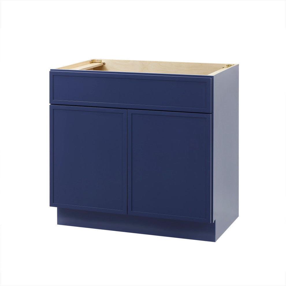 Vanity Art Birch Plywood Single Base Storage Cabinet, Blue, 33"