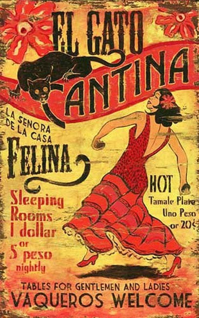 Vintage Signs El Gato Large Retro Mexican Cantina Sign