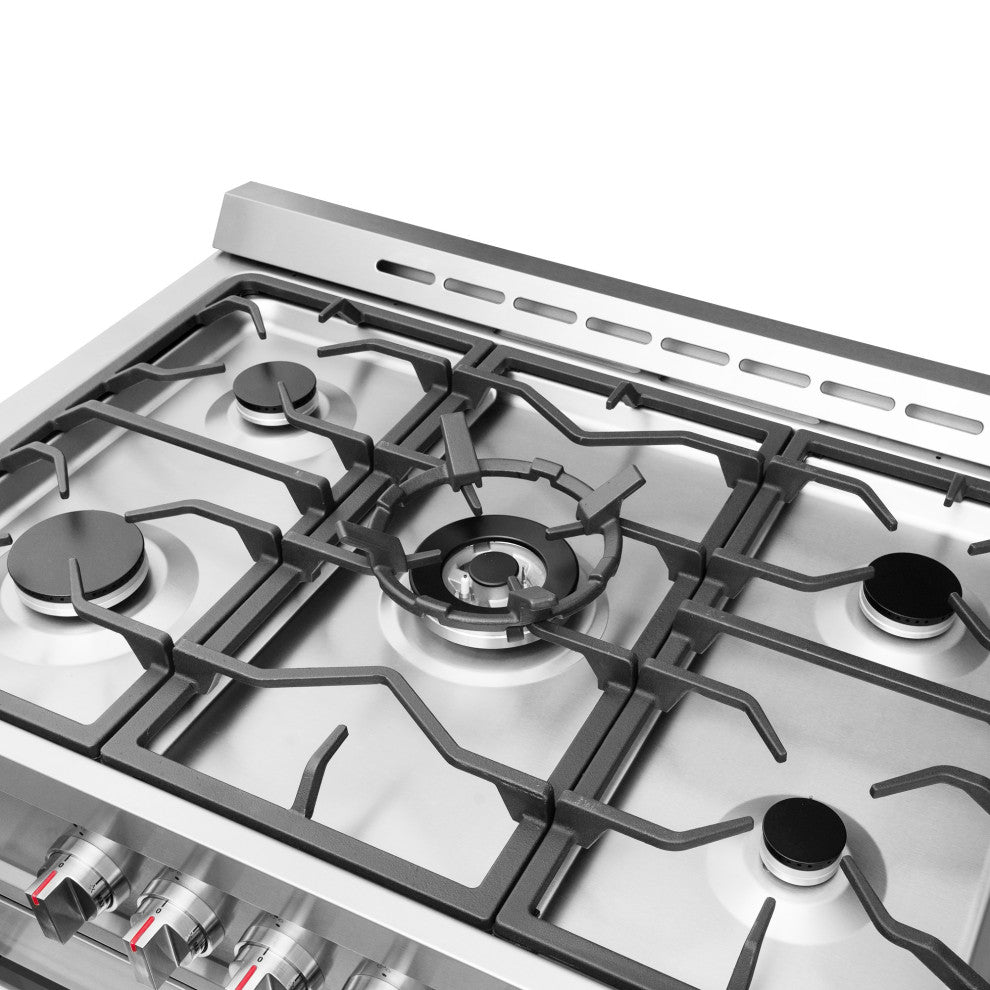 Cosmo Gas Range 5 Burners Modern Stainless Steel Convection Oven Professional