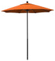 7.5'  Black Push Lift Fiberglass Umbrella, Sunbrella, Tuscan