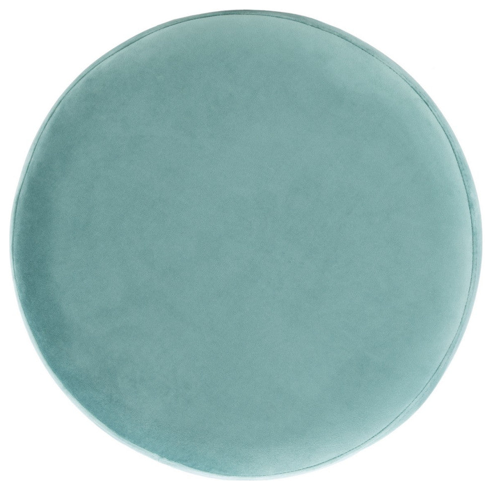 Safavieh Azai Round Ottoman, Seafoam/Gold