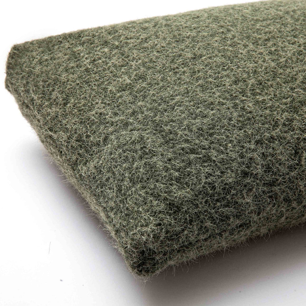 Malolo Pillow, Green Long Mohair, 20x12"