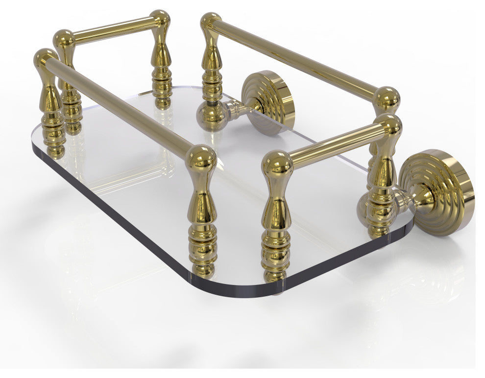 Waverly Place Wall-Mount Glass Guest Towel Tray, Unlacquered Brass