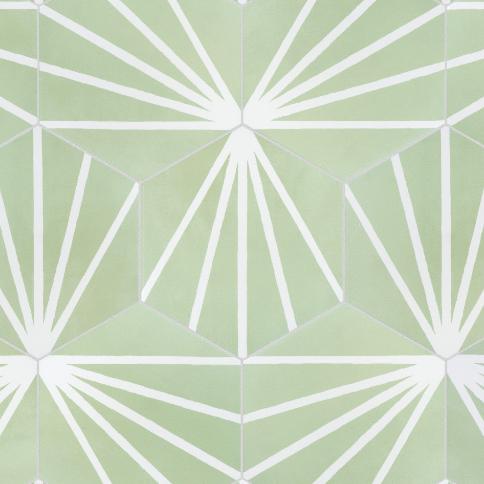 Horizon Dusk Hex Verde Porcelain Floor and Wall Tile