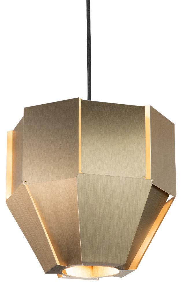 Astrum 17" LED Pendant, Distressed Brass, E26