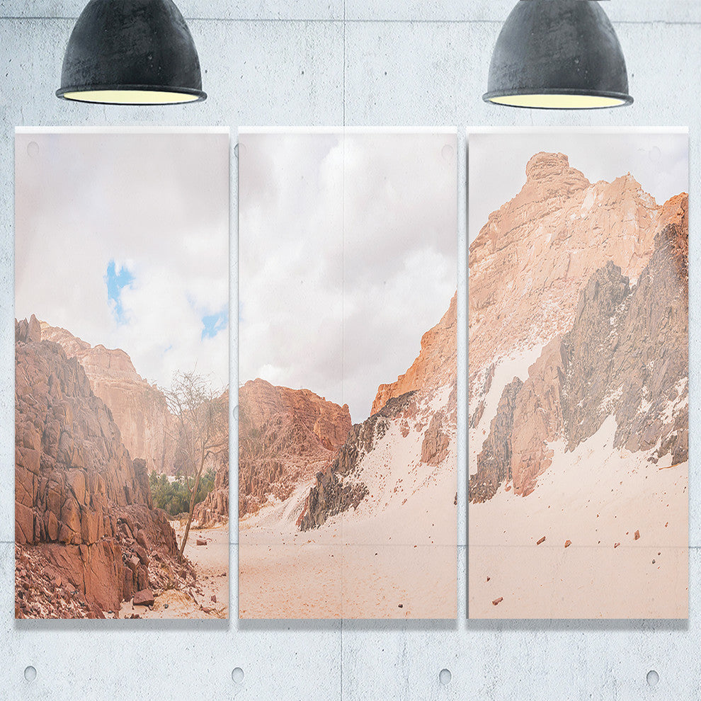 "Fantastic Panorama of White Canyon" Metal Wall Landscape, 3 Panels, 36"x28"