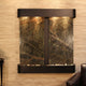 Aspen Falls Water Fountain, Green Marble, Blackened Copper, Round