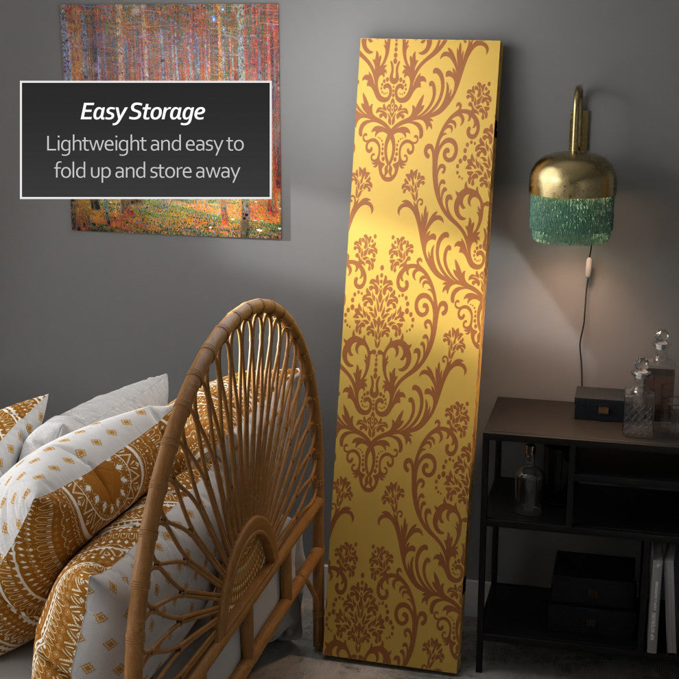 6' Tall Double Sided Damask Room Divider