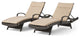 GDF Studio Olivia Outdoor Chaise Lounge Chair  With Off-White Cushion, Set of 2,