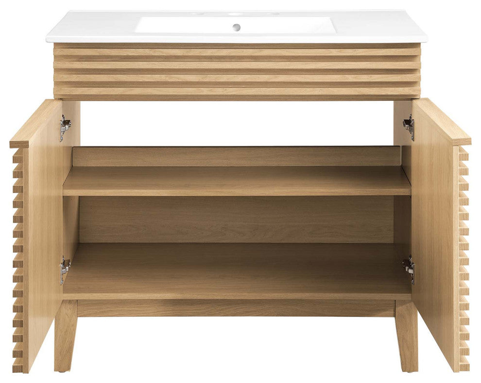 Render 36" Bathroom Vanity, Oak White