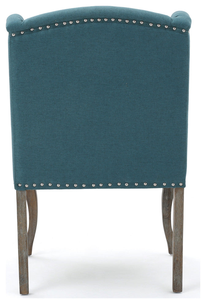 GDF Studio Asheville Modern Fabric Wingback Chair, Set of 2, Dark Teal